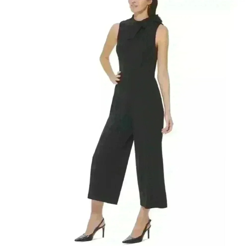 Calvin Klein Black Jumpsuit Wide-Leg Sleeveless